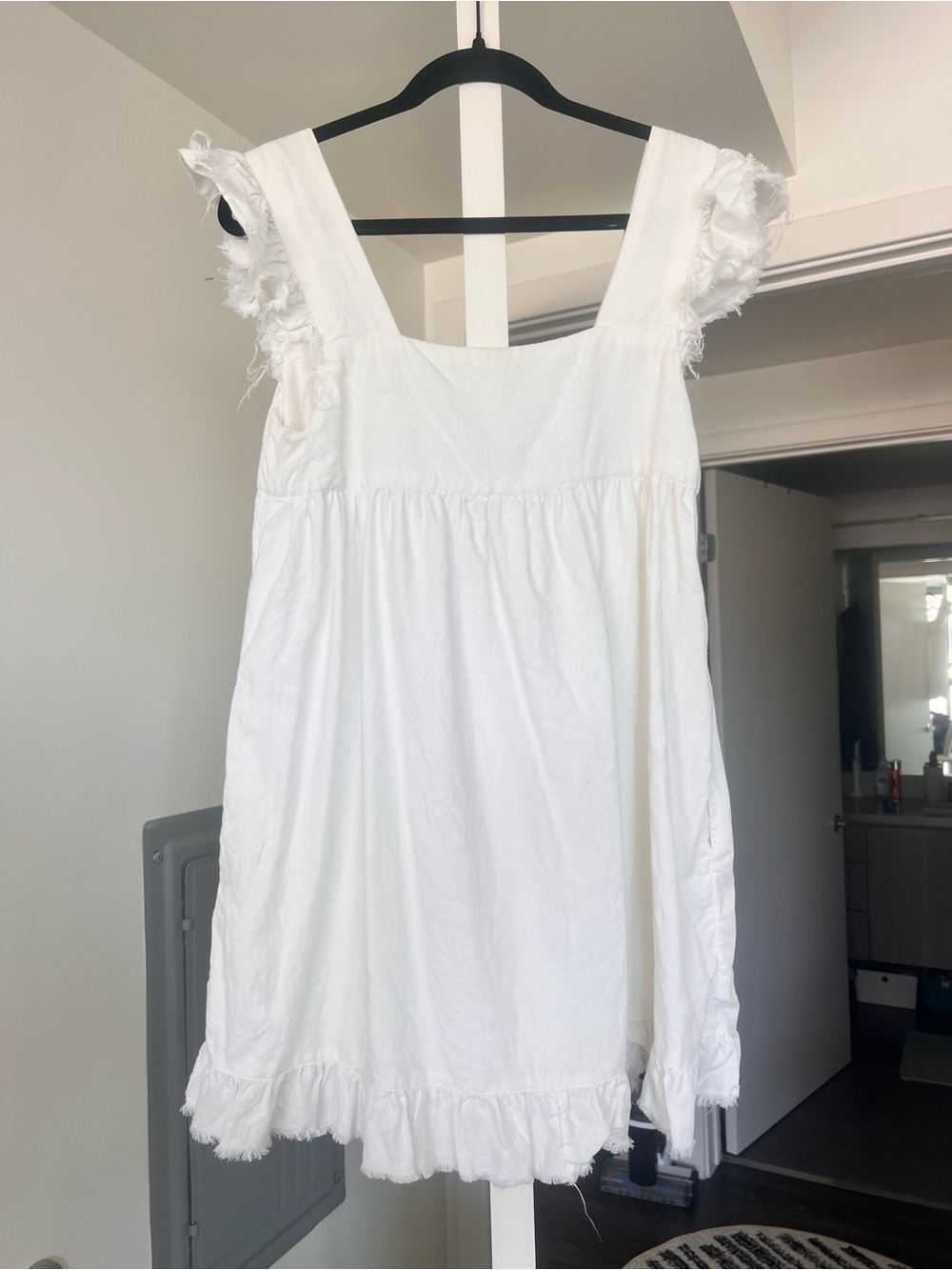 Aerie Flutter Sleeve Babydoll Tunic Dress White Size Small - Picture 10 of 11